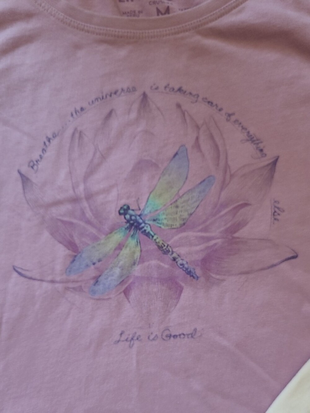 Life Is Good Womens Medium Lavender and Cream Graphic Tank Top Duo - Picture 2 of 6